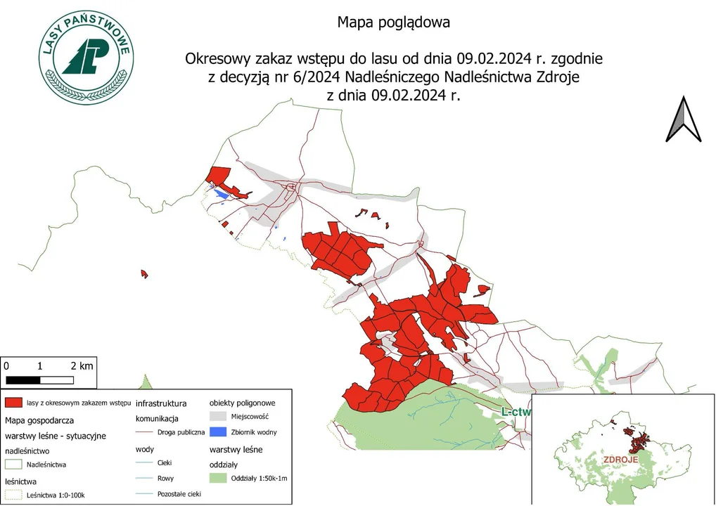 Nadleśnictwo Zdroje wprowadziło zakaz wstępu do lasu