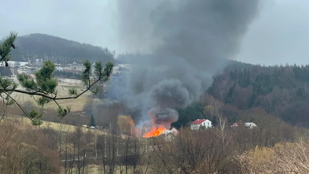 Pożar w miejscowości Huberek [zdjęcia]