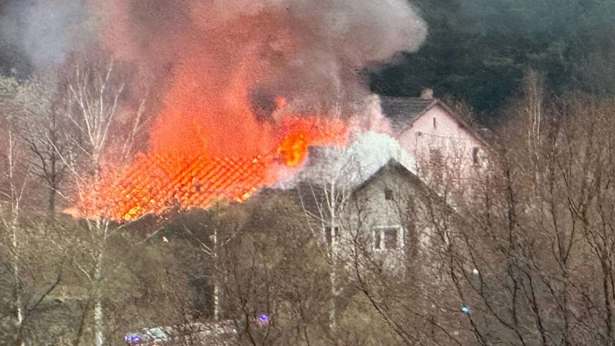 Pożar w miejscowości Huberek [zdjęcia]