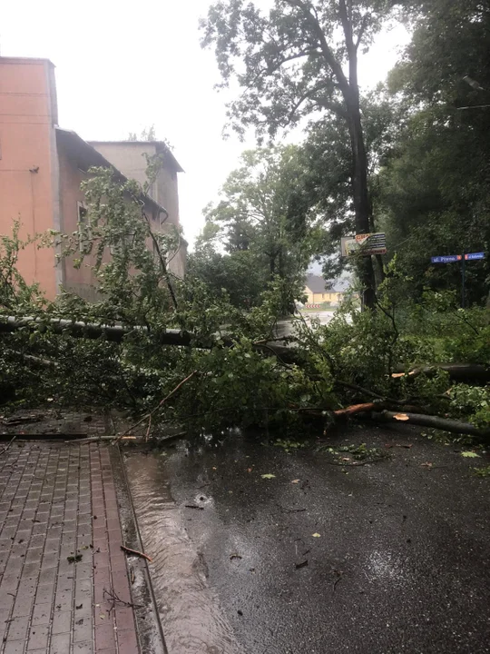 Nowa Ruda. Kilka interwencji straży w związku z ulewnymi opadami deszczu [zdjęcia]