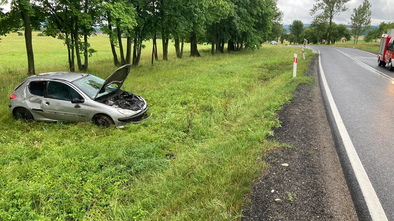 Kierująca Peugeotem dachowała między Wilkanowem a Domaszkowem - Zdjęcie główne