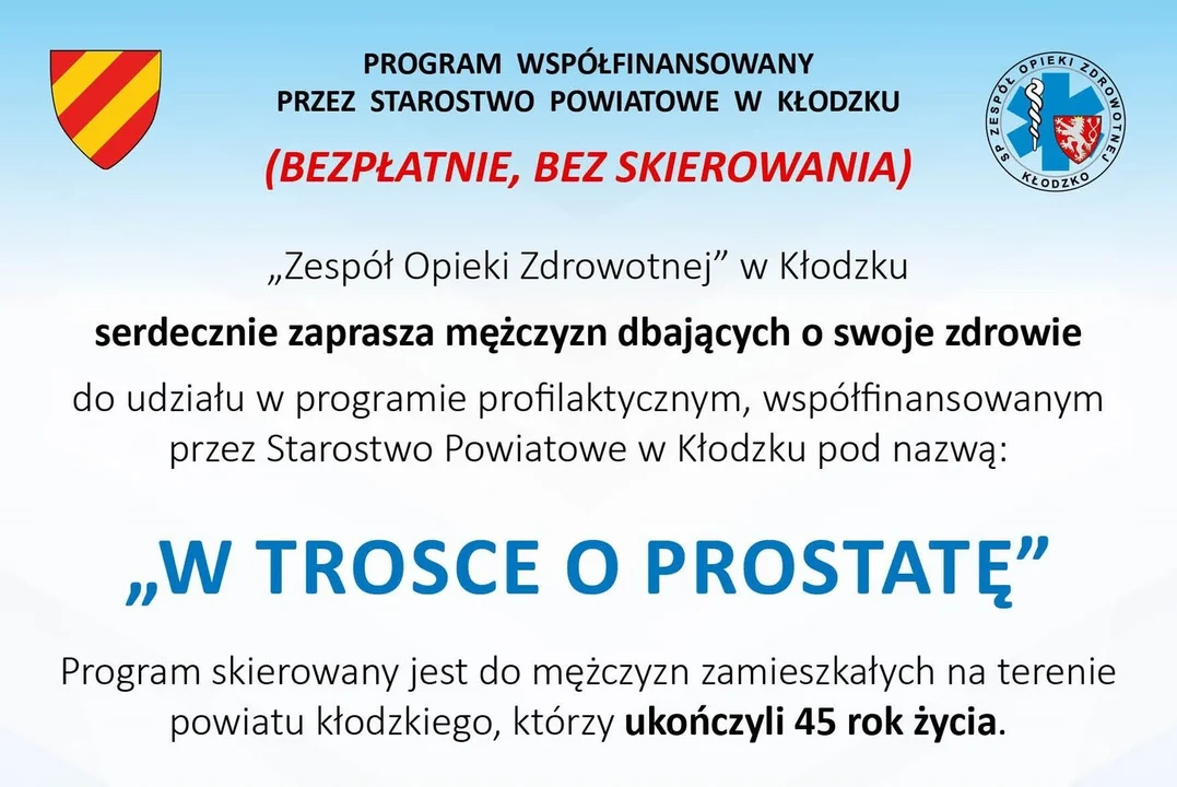 Program profilaktyczny "W trosce o prostatę" – bezpłatne badania w Poradni Urologicznej w kłodzkim szpitalu