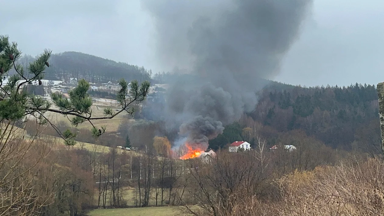 Pożar w miejscowości Huberek [zdjęcia]