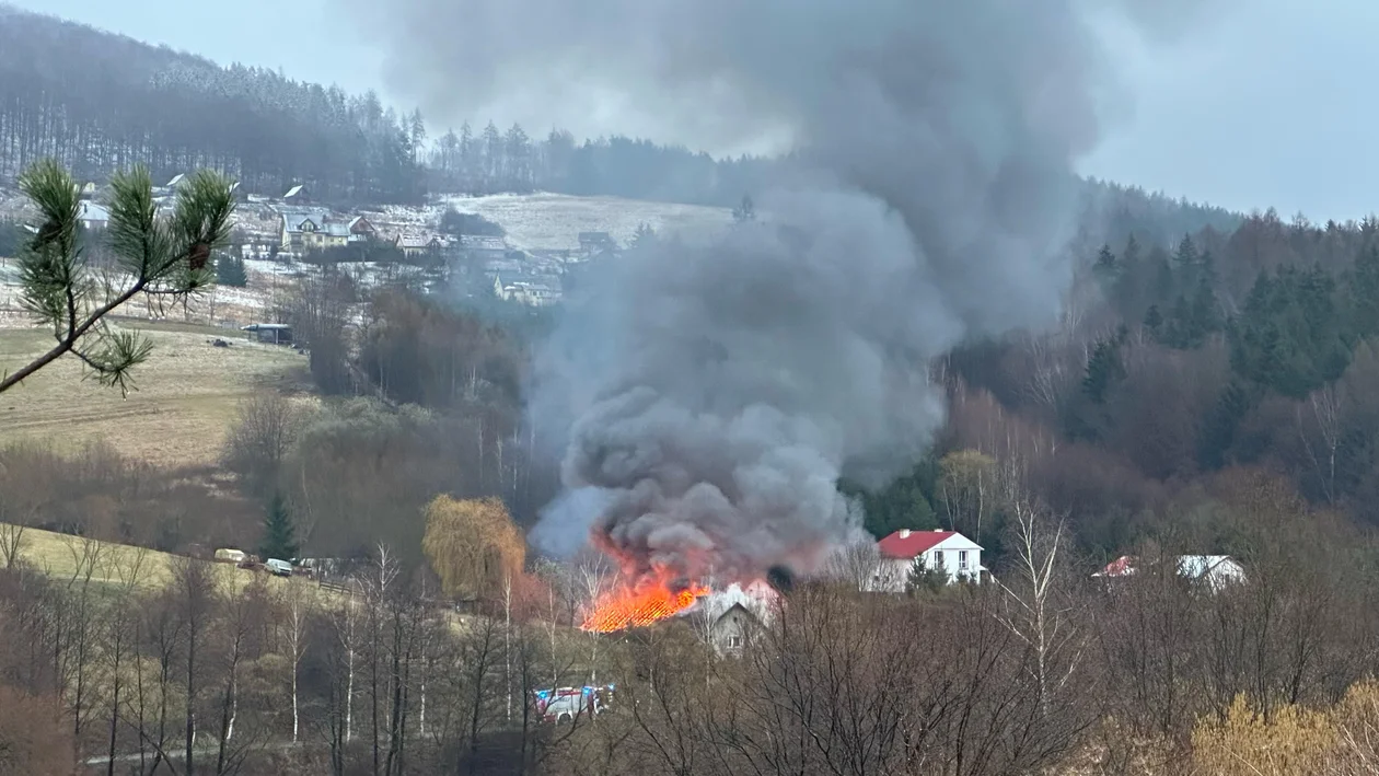 Pożar w miejscowości Huberek [zdjęcia]