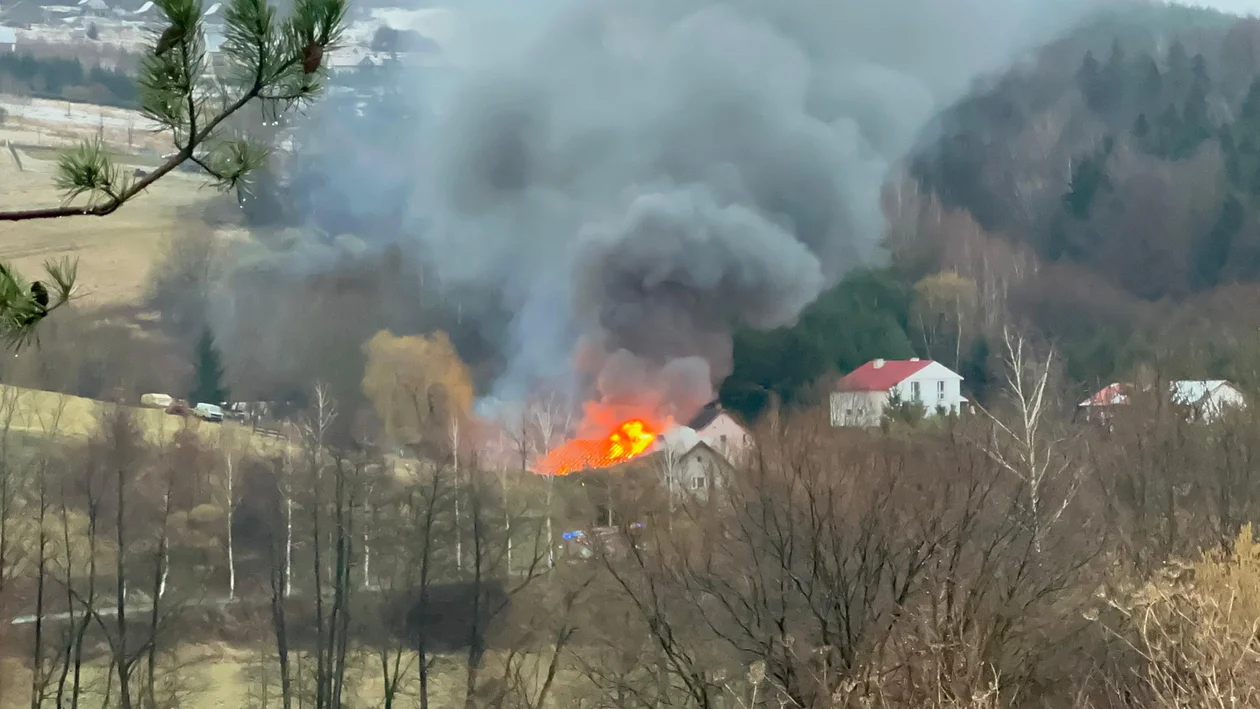 Pożar w miejscowości Huberek [zdjęcia]