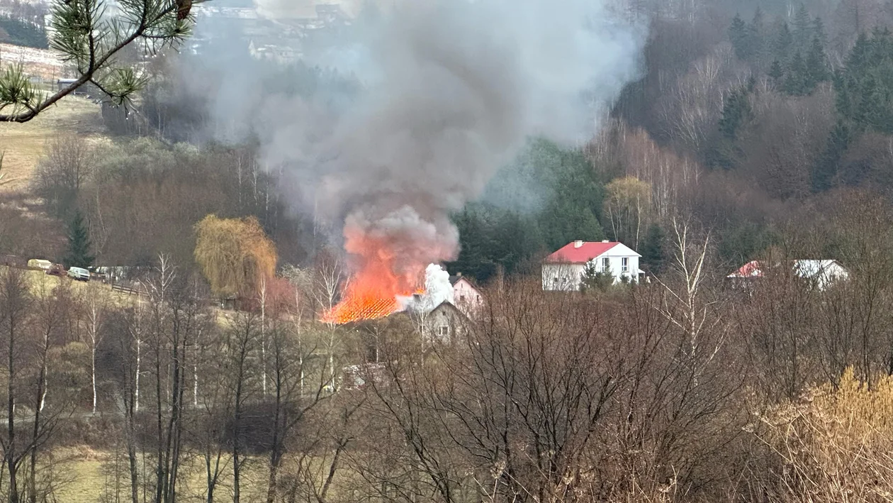 Pożar w miejscowości Huberek [zdjęcia]