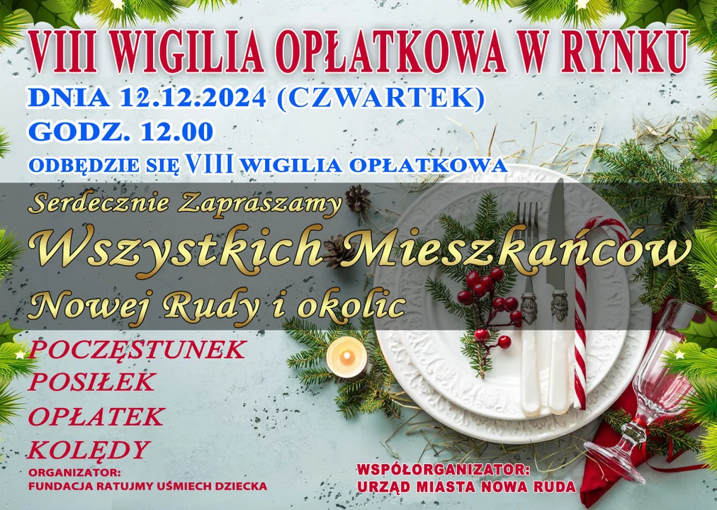 Świąteczna tradycja w Nowej Rudzie - VIII Wigilia Opłatkowa w Rynku