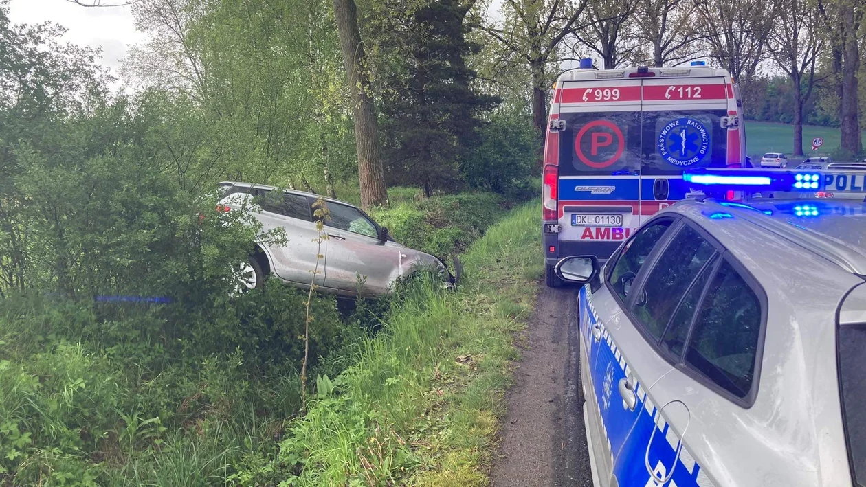 Polanica-Zdrój. Kierująca Suzuki wpadła rowu - Zdjęcie główne