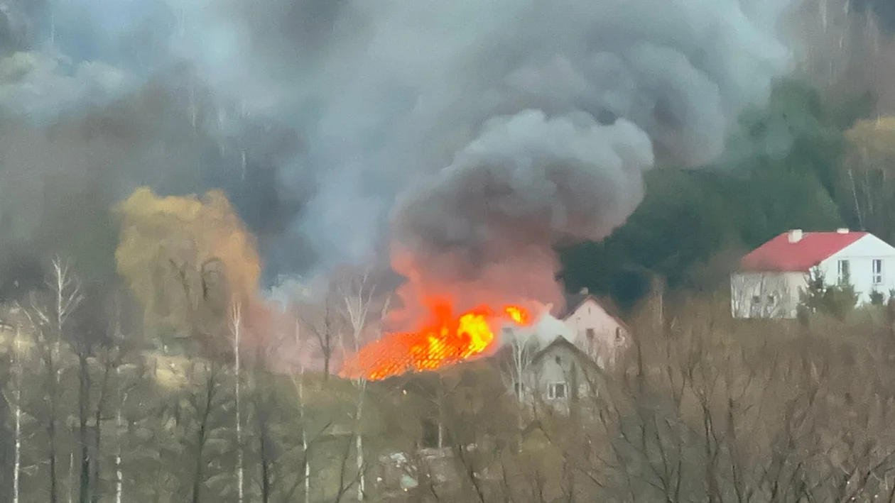 Pożar w miejscowości Huberek [zdjęcia]