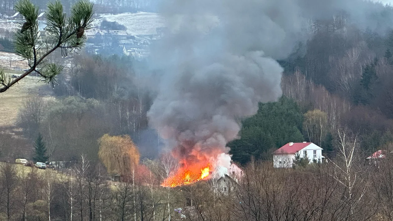 Pożar w miejscowości Huberek [zdjęcia]