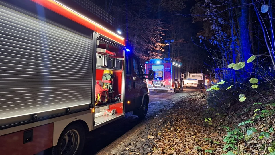 Gmina Radków. 18-latek bez prawa jazdy rozbił opla na drzewie. Do szpitala trafiły 4 osoby