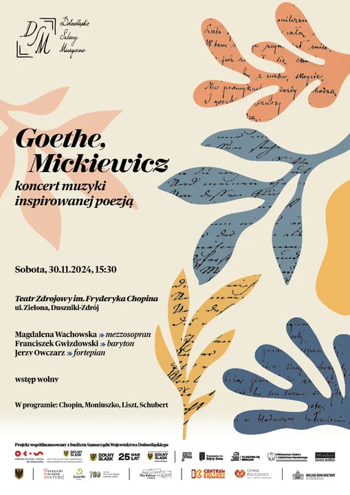 „Goethe, Mickiewicz” – koncert muzyki inspirowanej poezją w Dusznikach-Zdroju - Zdjęcie główne