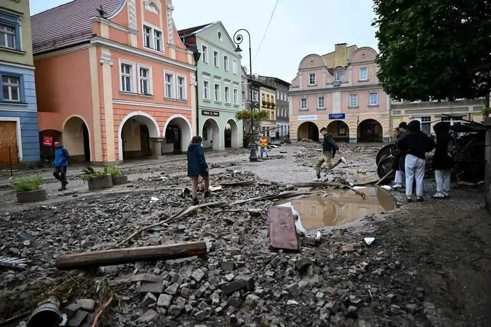 Lądek-Zdrój po powodzi. Miasteczko zostało zniszczone