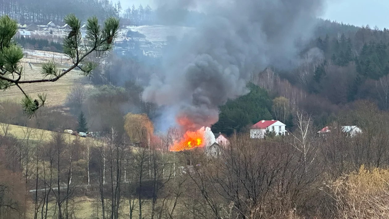 Pożar w miejscowości Huberek [zdjęcia]