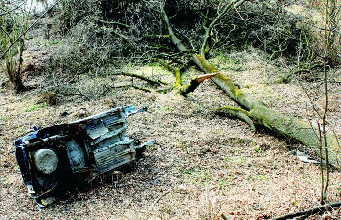 Wraka samochodu leży już dwa lata na skarpie i wszyscy mają to w d... - Zdjęcie główne