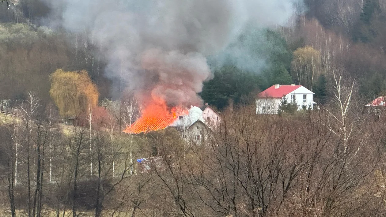 Pożar w miejscowości Huberek [zdjęcia]