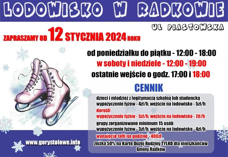 Radków. W piątek otwarcie lodowiska