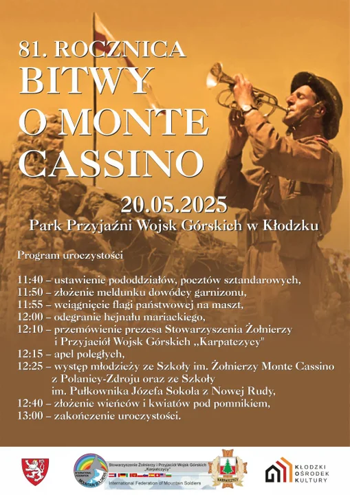 Kłodzko. Uroczyste obchody 81. rocznicy zdobycia Monte Cassino