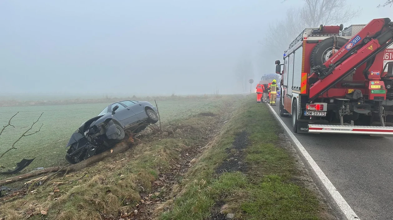 Wypadek między Święckiem a Bożkowem