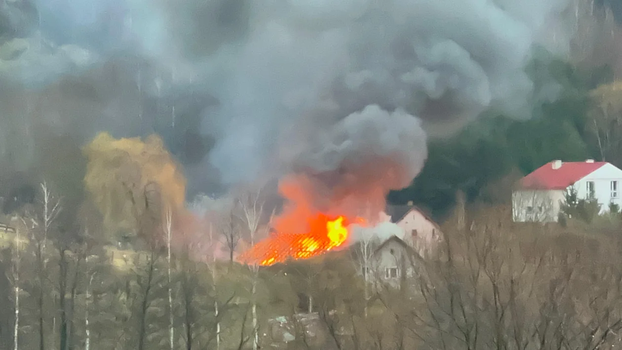 Pożar w miejscowości Huberek [zdjęcia]