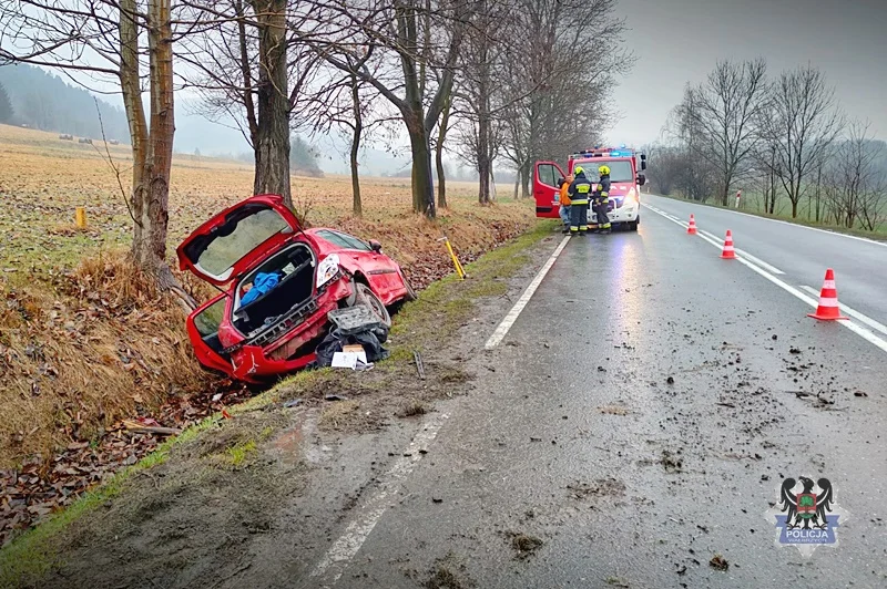 24-letni noworudzianin dachował pojazdem przed Głuszycą. Wyszedł z tego bez szwanku