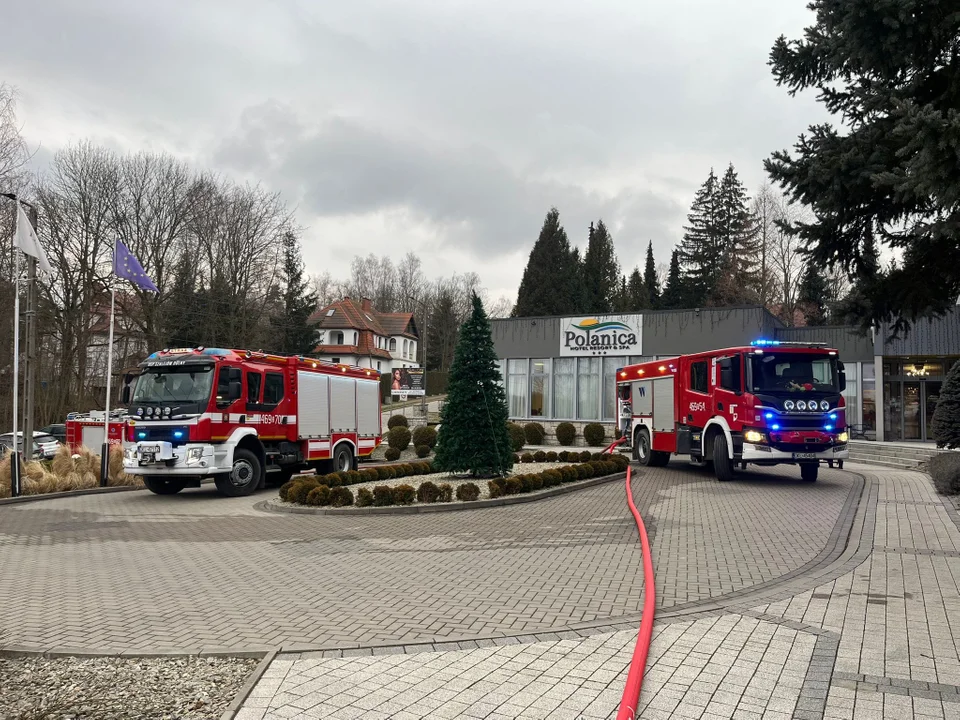 Pożar sauny w jednym z hoteli w Polanicy-Zdroju [zdjęcia]