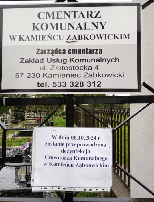 Kamieniec Ząbkowicki.  Żołnierze przeprowadzą dezynfekcję Cmentarza Komunalnego - Zdjęcie główne