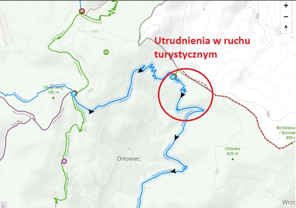 Utrudnienia w okolicy Singletrack Pętla Orłowiec - Zdjęcie główne