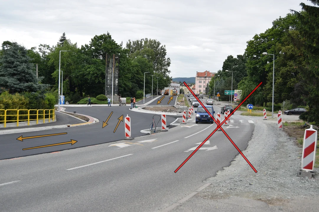 Kłodzko. Zmiana organizacji ruchu na budowanym rondzie na ul. Kościuszki - Zdjęcie główne