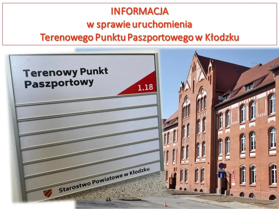 Terenowy Punkt Paszportowy w Kłodzku. Kiedy otwarcie? - Zdjęcie główne