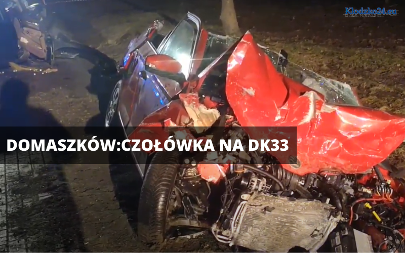 Wypadek przed Domaszkowem na DK33 FOTO VIDEO - Zdjęcie główne