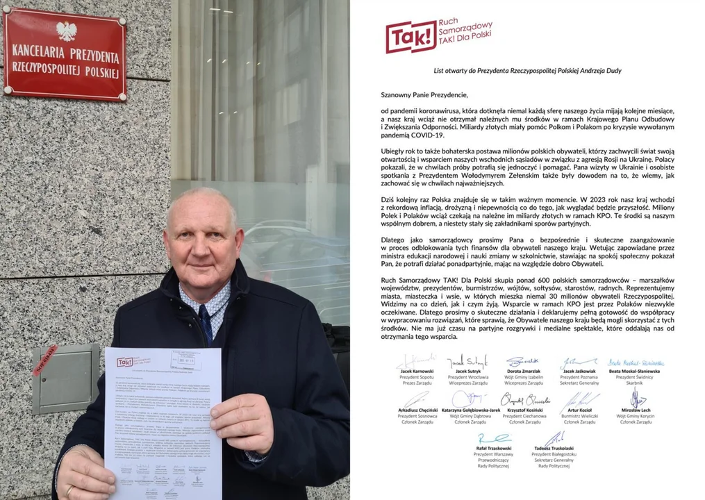 Roman Kaczmarczyk złożył otwarty list w Kancelarii Prezydenta - Zdjęcie główne