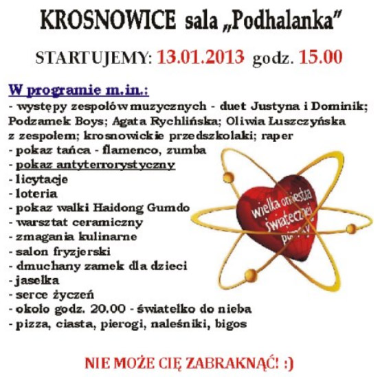 WOŚP zagra w Krosnowicach - Zdjęcie główne