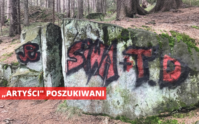 Park Narodowy Gór Stołowych: Wandal zostawił graffiti na skałach  - Zdjęcie główne