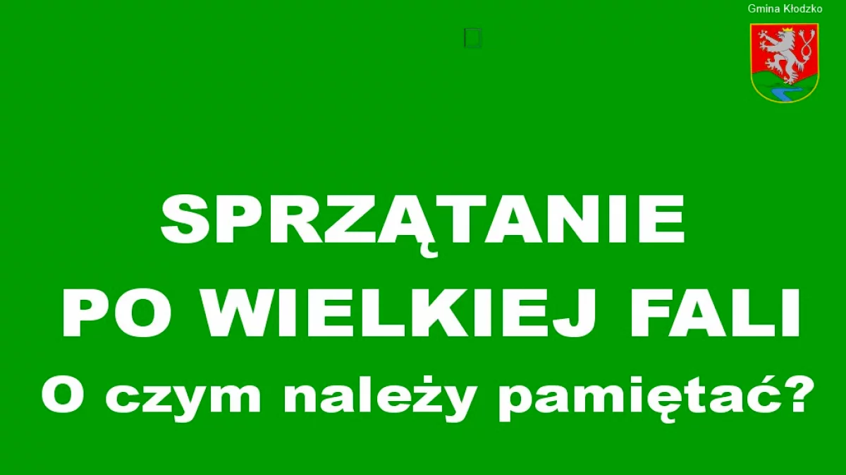 Gmina Kłodzko. Sprzątanie po powodzi - Zdjęcie główne