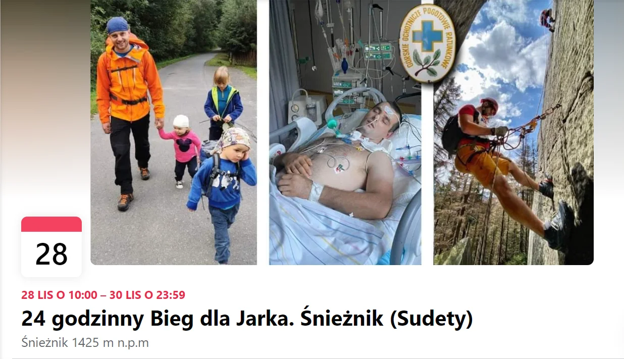 Grupa Sudecka GOPR. Charytatywny bieg dla Jarka - Zdjęcie główne