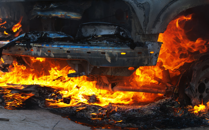 Wojbórz: Samochód zaczął płonąć - Zdjęcie główne