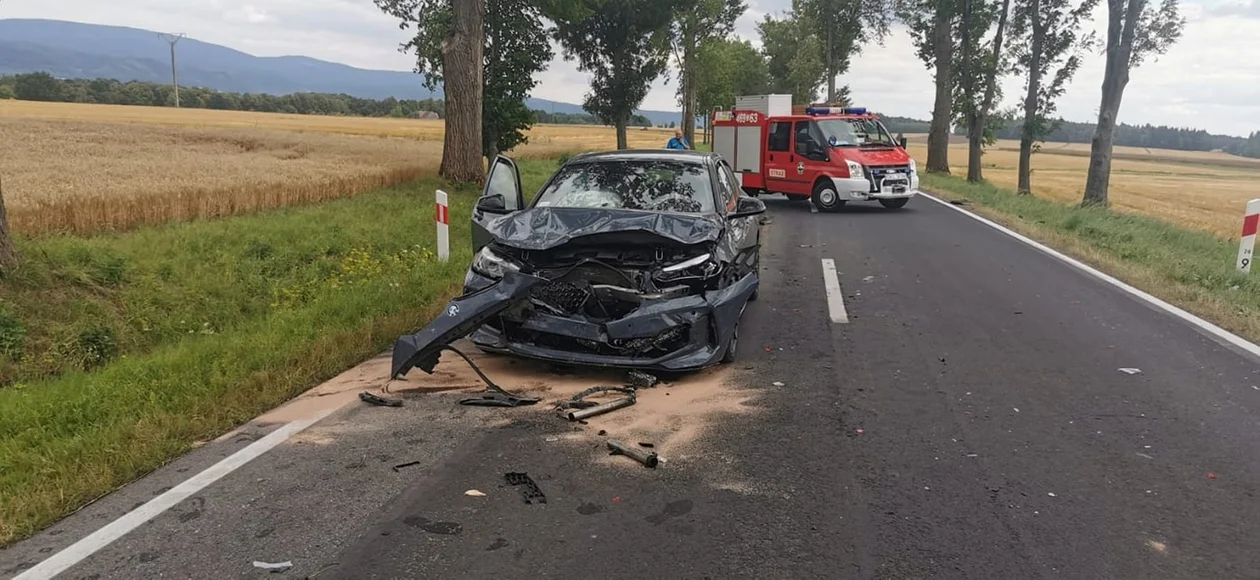 Wilkanów. Nie chciał uderzyć w sarnę. Jedna osoba trafiła do szpitala - Zdjęcie główne