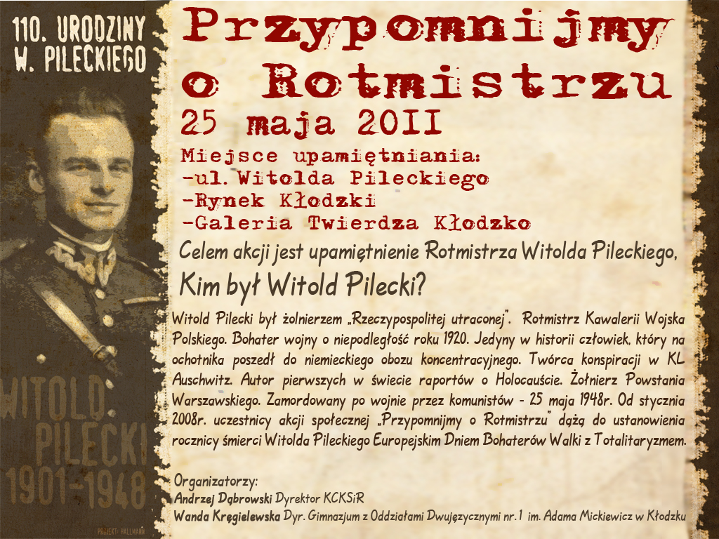 Przypomną o Pileckim - Zdjęcie główne