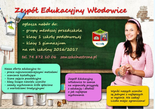 Zespół Edukacyjny Włodowice ogłasza nabór - Zdjęcie główne