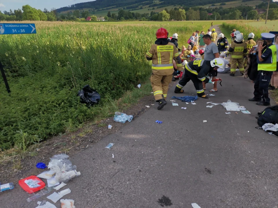 Wypadek autokaru w Ścinawce Górnej. Co ustaliła policja?