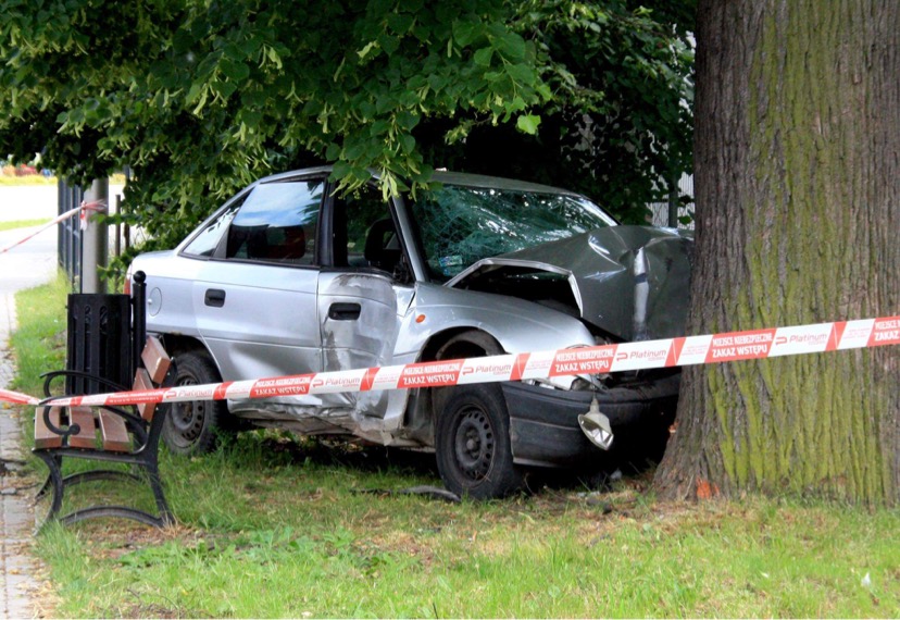 Nowa Ruda: Kierowca uderzył w lampę, a potem wylądował na drzewie [AKTUALIZACJA] - Zdjęcie główne
