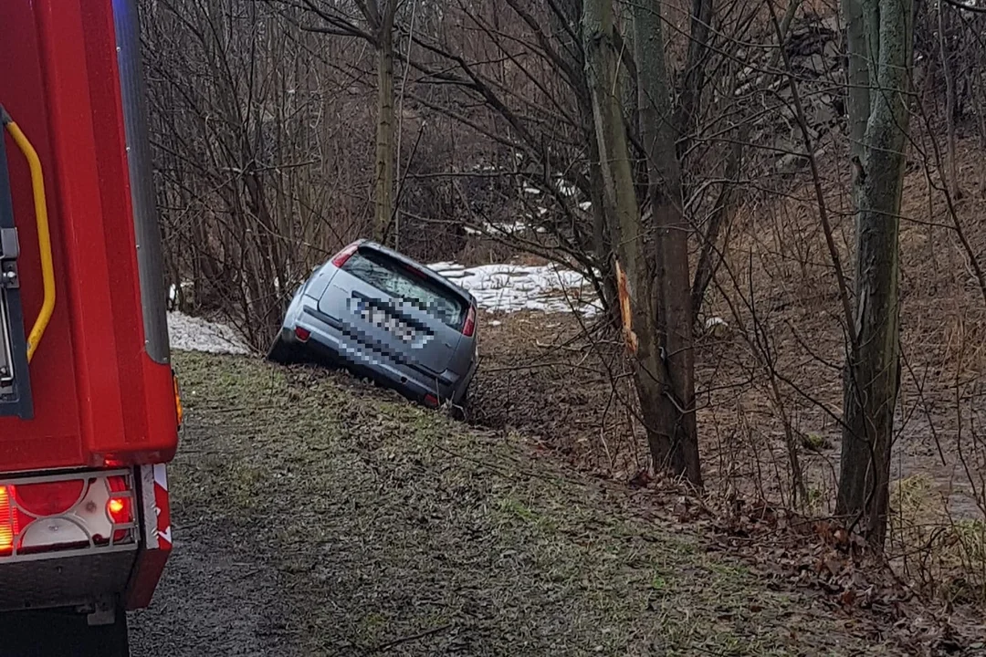 Gmina Nowa Ruda. Wjechał do rowu i uderzył w drzewo - Zdjęcie główne