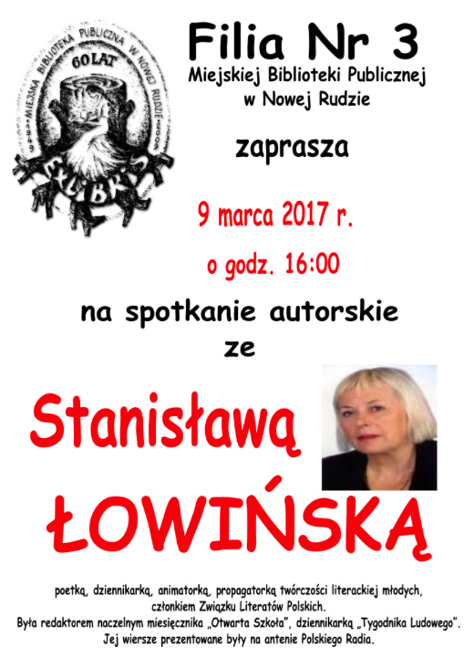 Spotkanie autorskie ze Stanisławą Łowińską - Zdjęcie główne