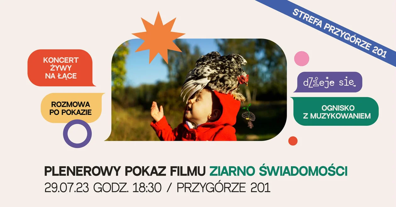 Gmina Nowa Ruda. Plenerowy pokaz filmu Ziarno Świadomości w Przygórzu - Zdjęcie główne