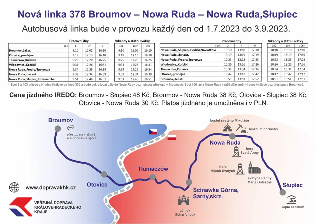 Rusza połączenie autobusowe Nowa Ruda - Broumov - Zdjęcie główne