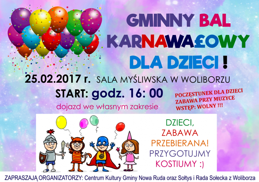 Gminny bal karnawałowy dla dzieci - Zdjęcie główne