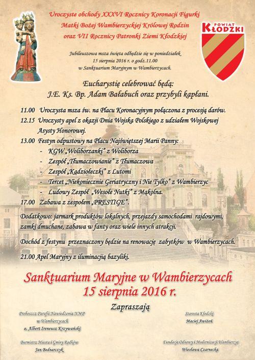 Uroczystości w Wambierzycach  - Zdjęcie główne