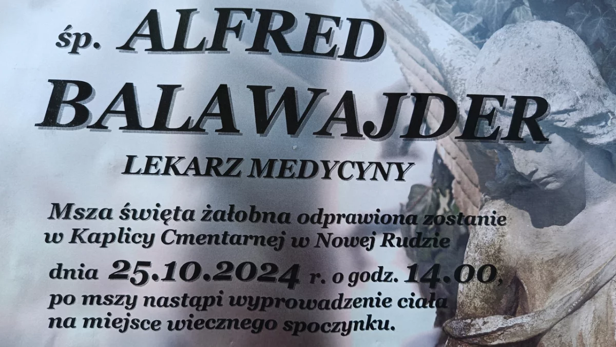 Nowa Ruda. Zmarł lekarz medycyny i były radny rady miejskiej Alfred Balawajder - Zdjęcie główne