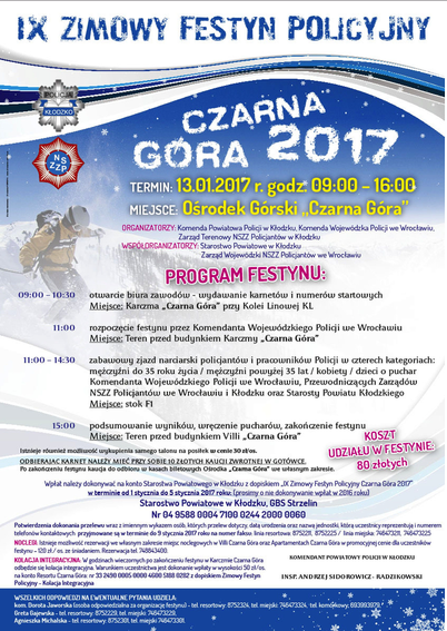 IX Zimowy Festyn Policyjny Czarna Góra 2017  - Zdjęcie główne